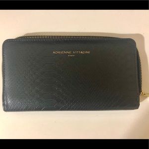Adrienne Vittadini Black Faux Snakeskin Wallet